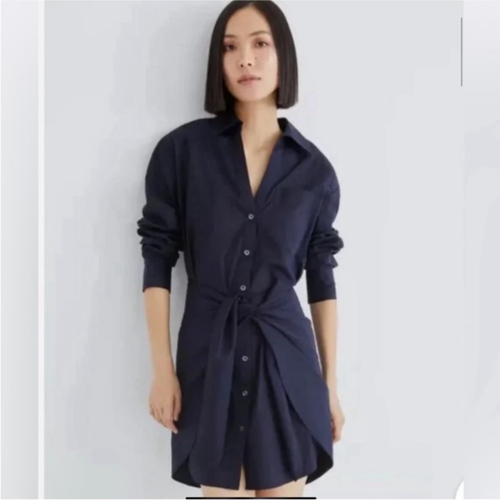 Veronica Beard Roanoke Navy Front Tie Dress 0